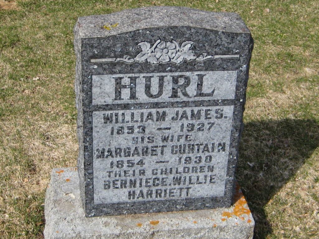 William Hurl & Margaret Curtain Headstone