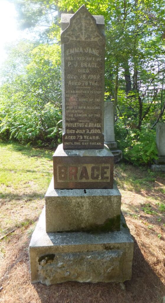 P. J. Brace headstone