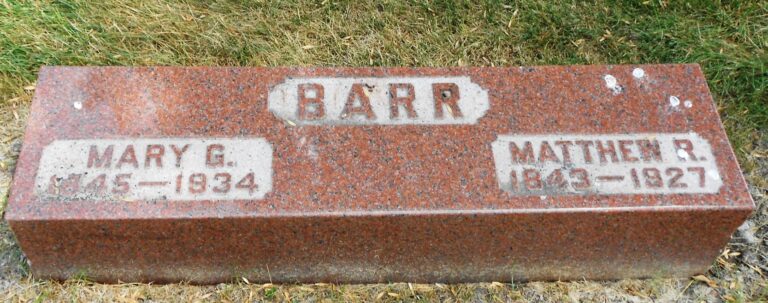 Mary & Matthew Barr headstone