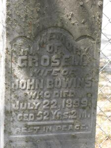 Clara Bowins headstone