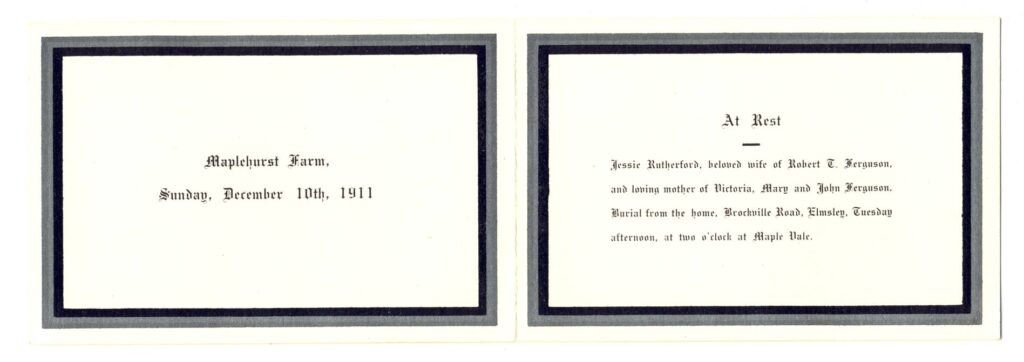 Jessie Ferguson funeral card