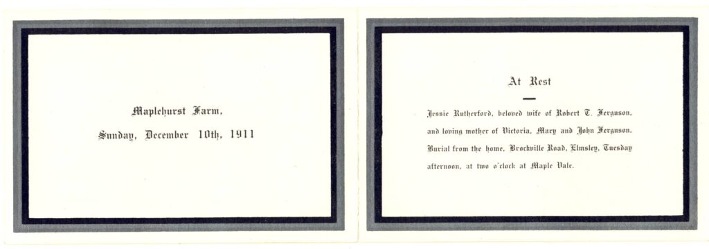 Jessie Ferguson funeral card