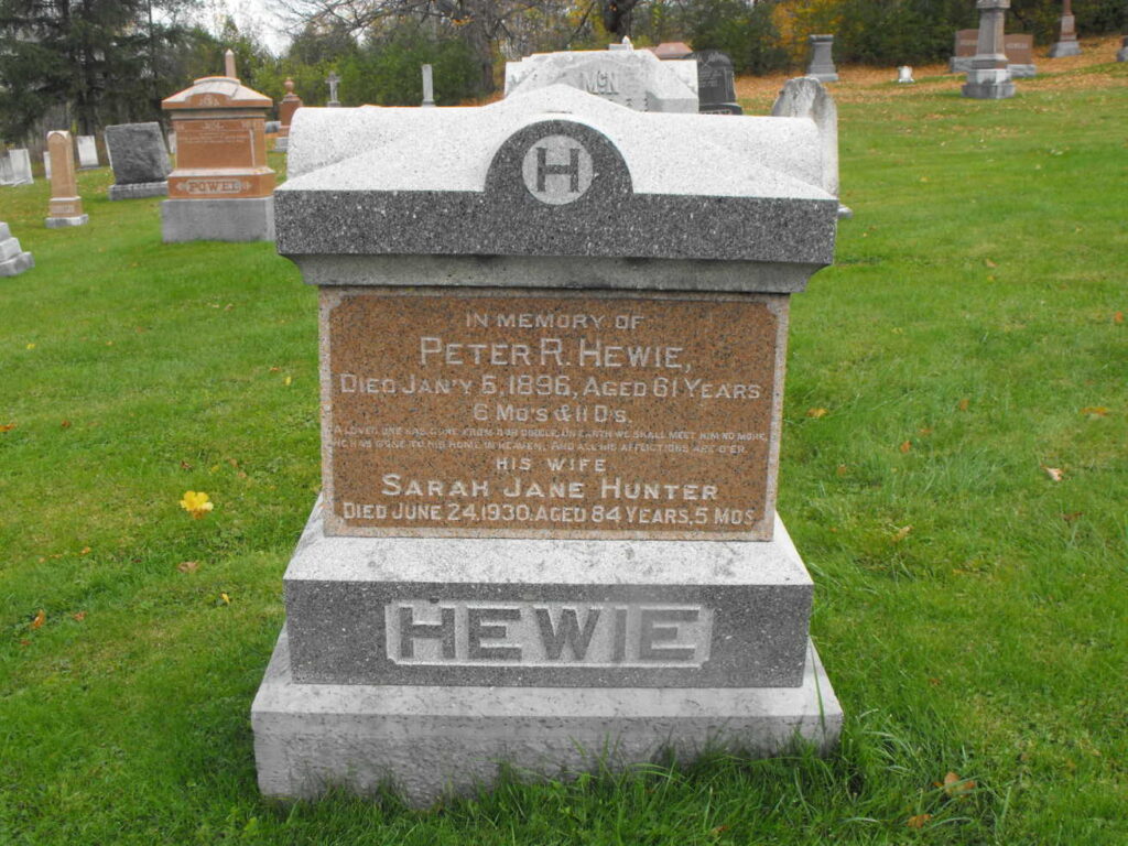 Peter Hewie Headstone
