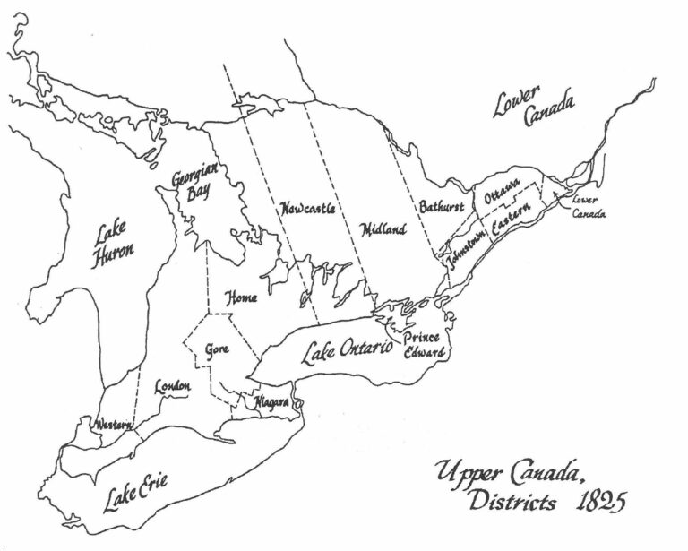 Map Upper Canada Districts 1825