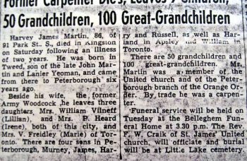 Harvey James Martin Obituary